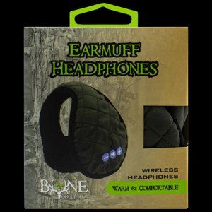 Diamond-Stitched Bluetooth Earmuff Headphones by Bone Collector - Green Nylon